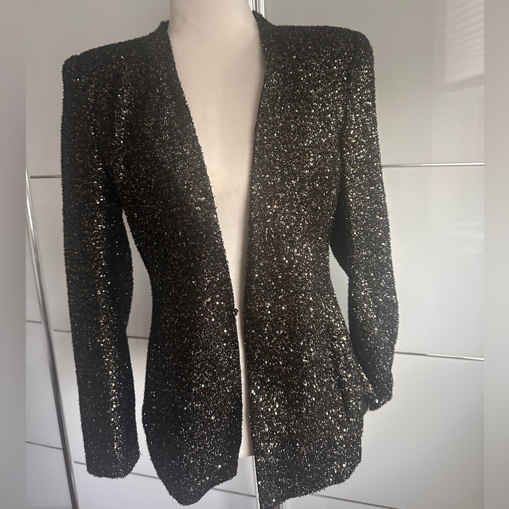 Black Sequin Blazer - image 1